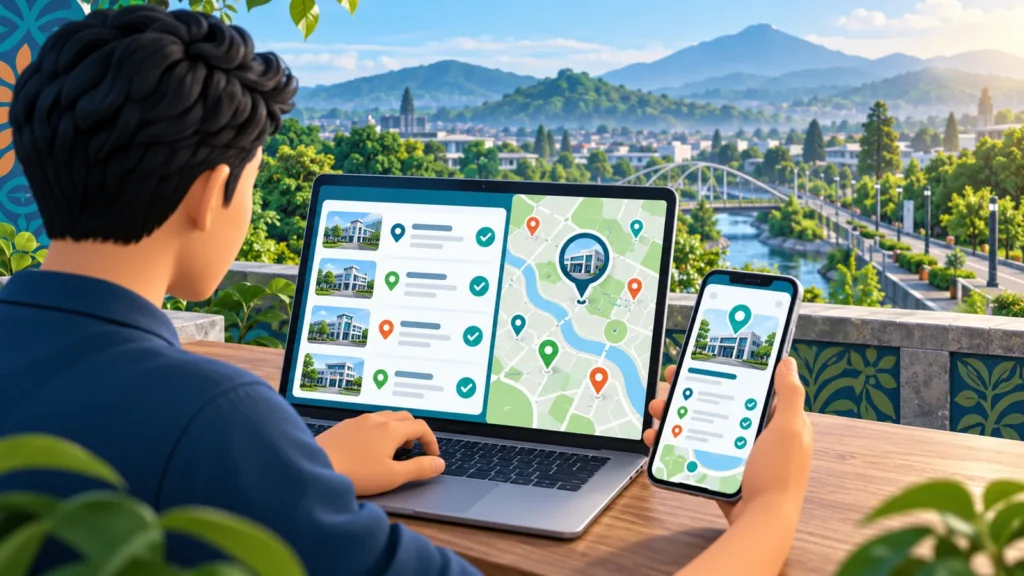 Ilustrasi memeriksa daftar apotek online dan lokasi di Tasikmalaya